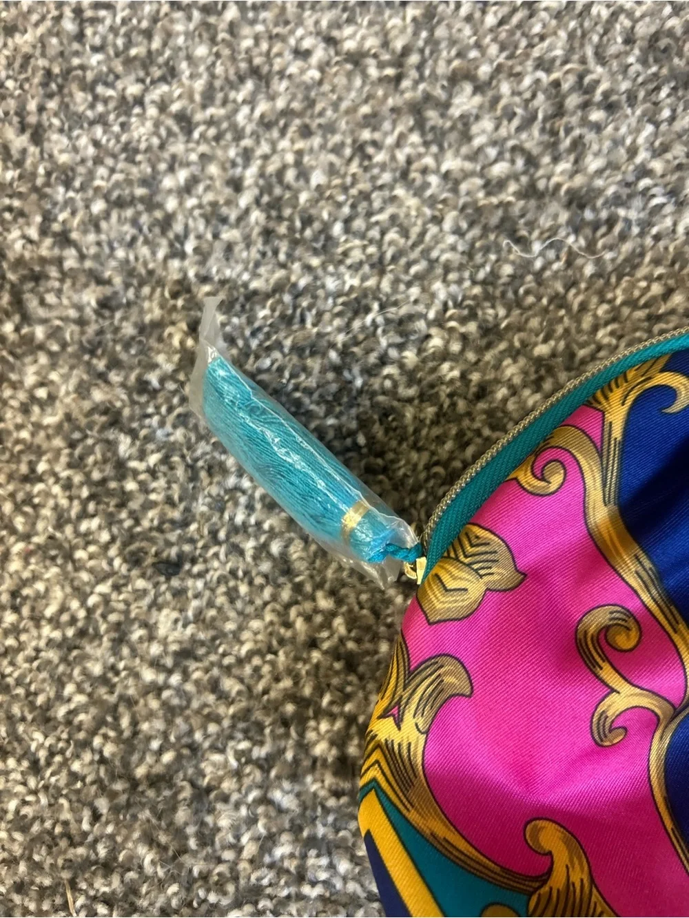 Estée Lauder Colorful Tassel Print Cosmetic Pouch - Pink & Navy-